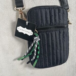 NEW Shiraleah Ezra Phone Holder Quilted Crossbody Bag w/Detachable‎ Strap-Black